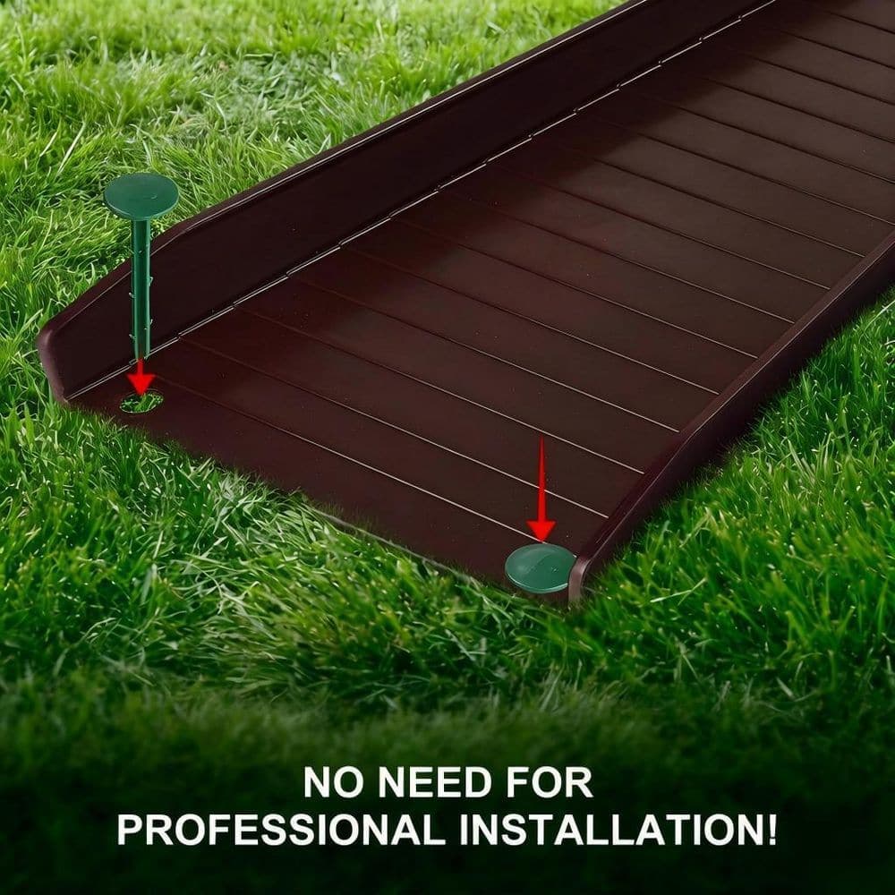 OGETFUUR 4 Pack Plastic Brown Rain Gutter Downspout Splash Block, Down Spout Drain Extension for Cement Floor Lawn Ground (3)