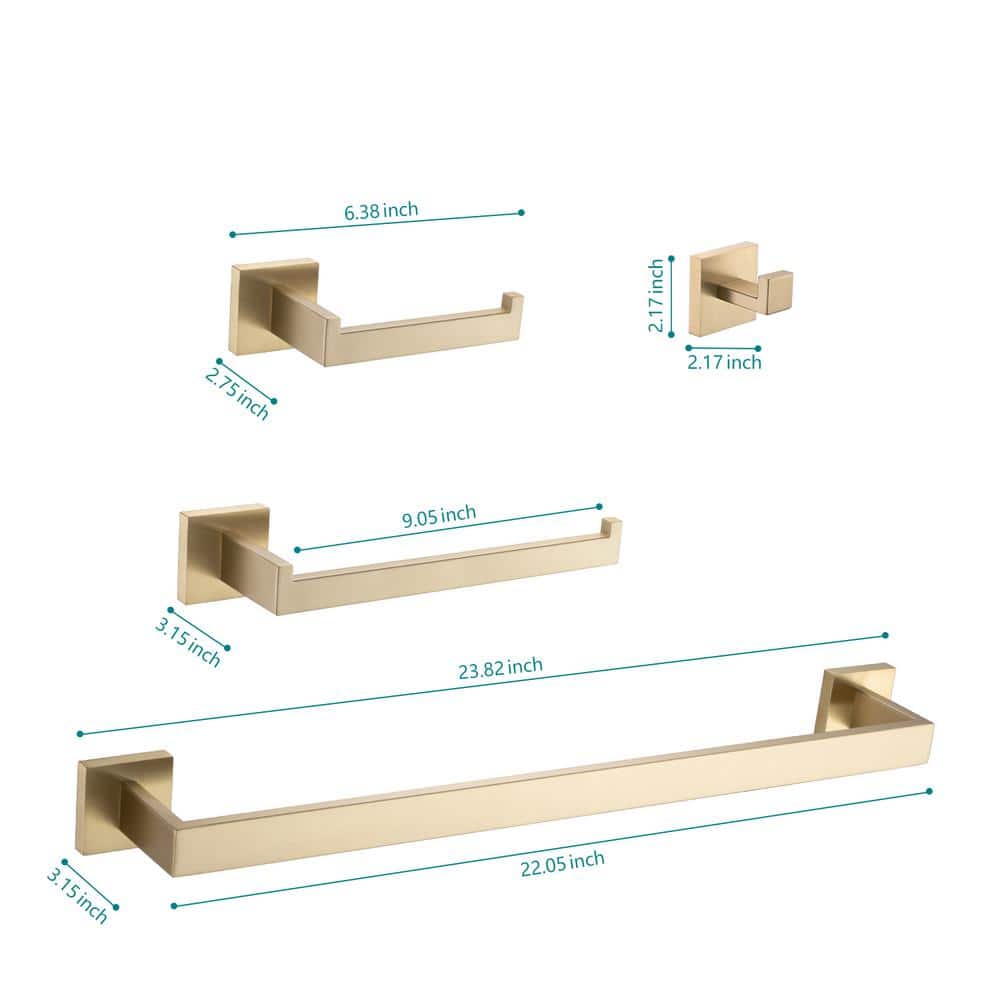Unbranded 8-Piece Bathroom Hardware Set in Brushed Gold (2)