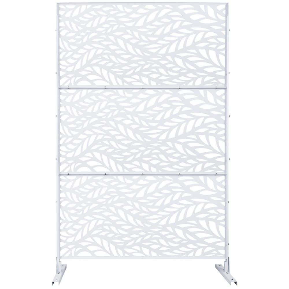 maocao hoom 76"x48" Privacy Screen Metal Privacy Screen, Freestanding Decorative Privacy Screen for Deck Balcony Patio, Outside Lawn (1)