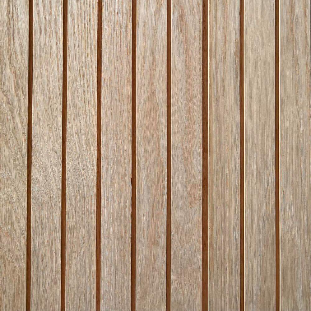 Timeline Sample - Fluted Solid Oak 3/8 in. x 5.5 in. x 5.5 in. Unfinished Thin Square Real Wood Slat Wall Panels (1-Piece)