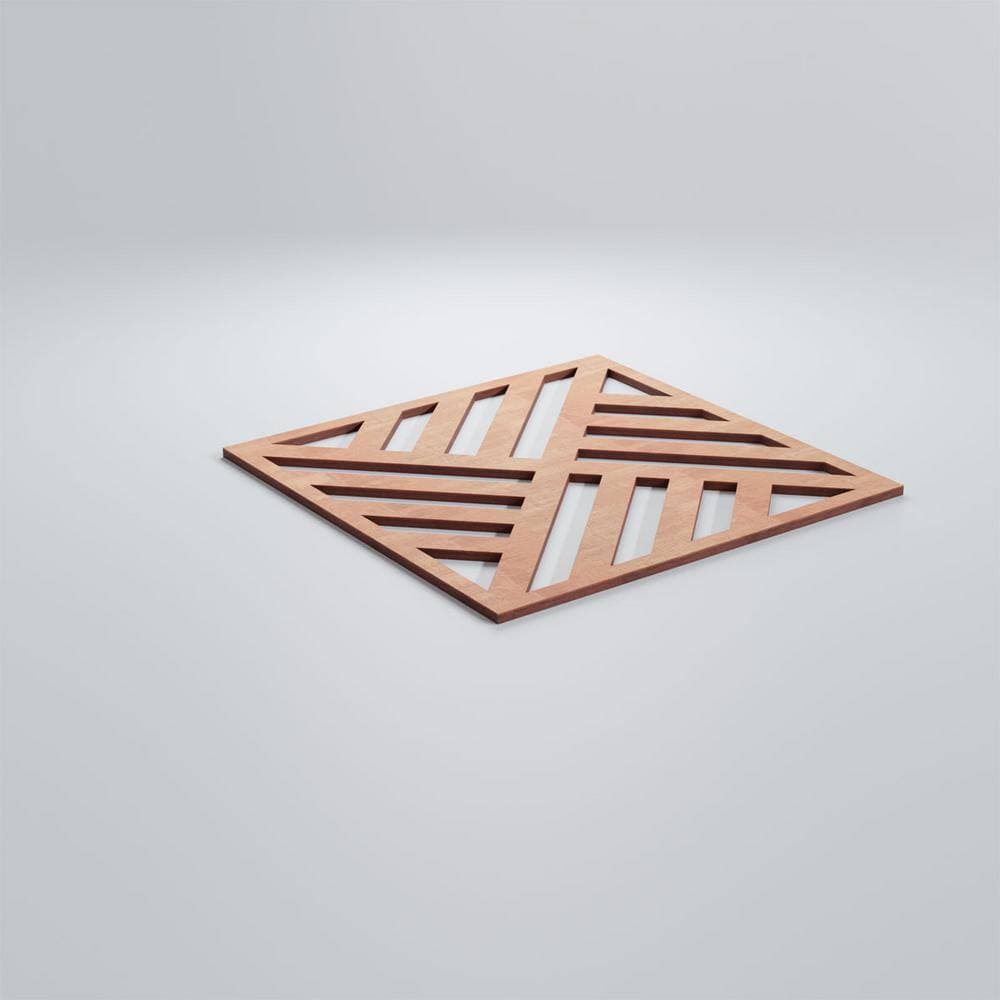 Ekena Millwork 11-3/8" x 11-3/8" x 1/4" Small Allen Decorative Fretwork Wood Wall Panels, Cherry (20-Pack) (3)