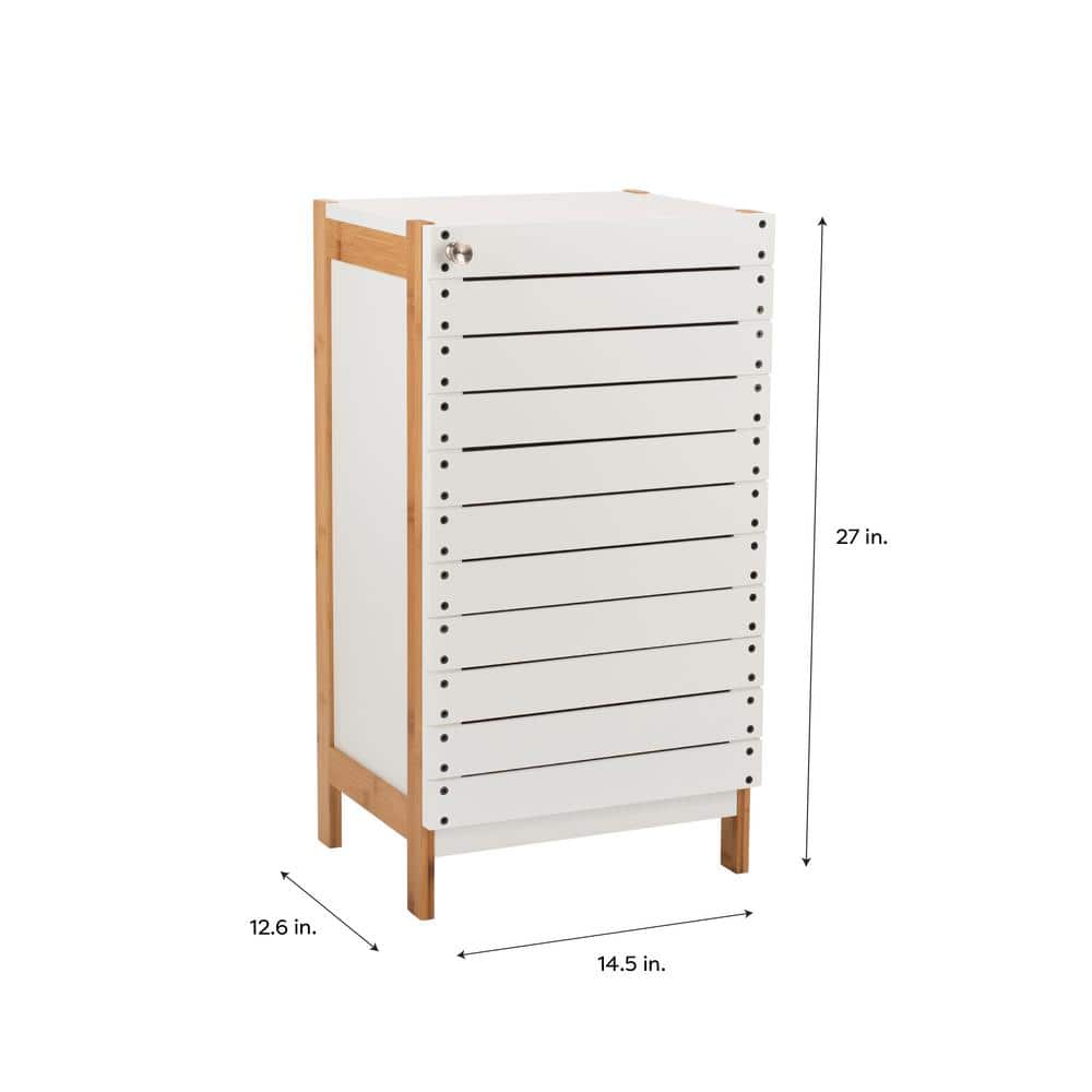 ORGANIZE IT ALL 12.6 in. W 2-Shelf Bamboo Floor Cabinet in White (2)
