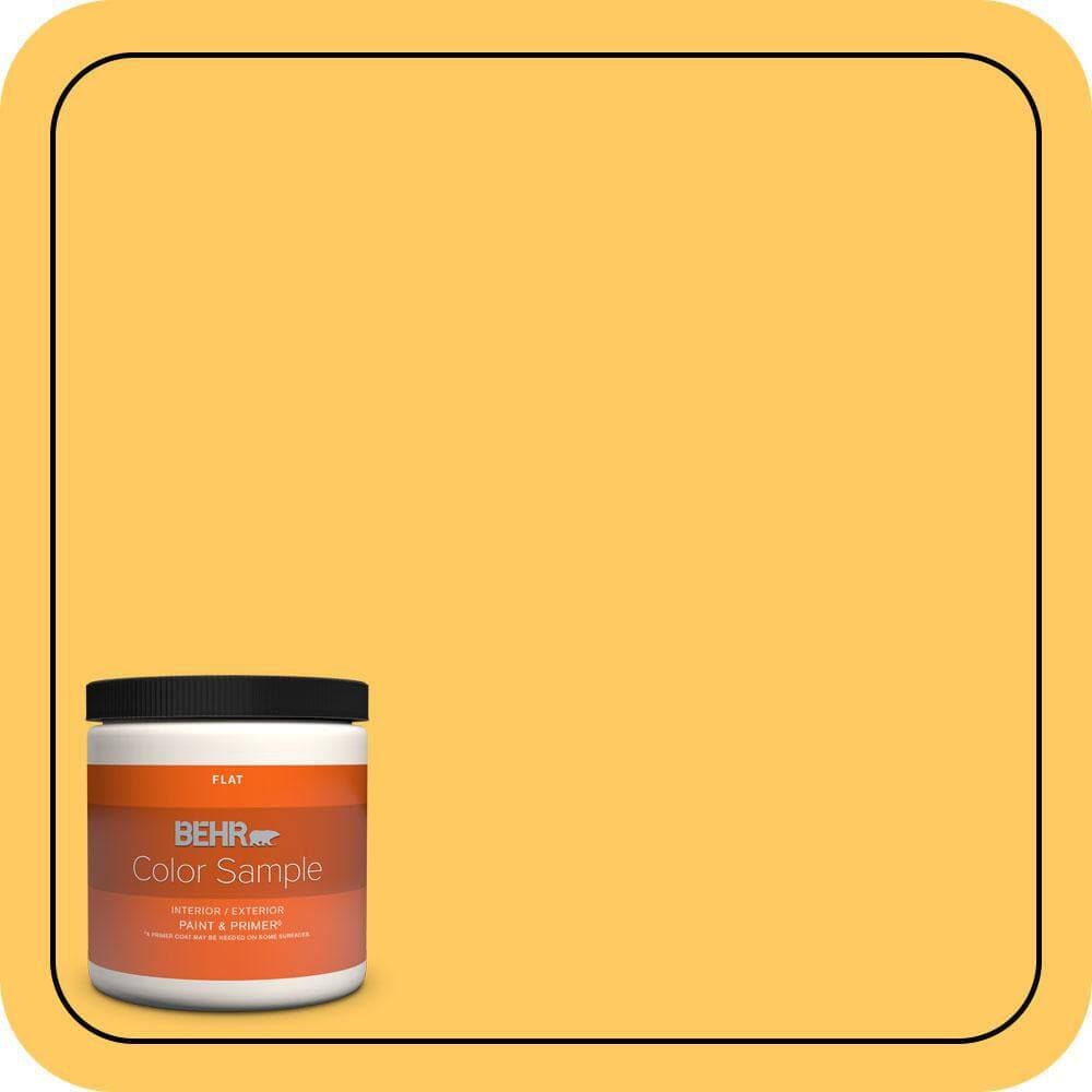 BEHR PREMIUM PLUS 8 oz. #P260-6 Smiley Face Flat Interior/Exterior Paint & Primer Color Sample