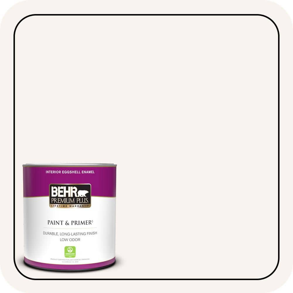BEHR PREMIUM PLUS 1 qt. #PR-W13 Crystal Cut Eggshell Enamel Low Odor Interior Paint & Primer (1)