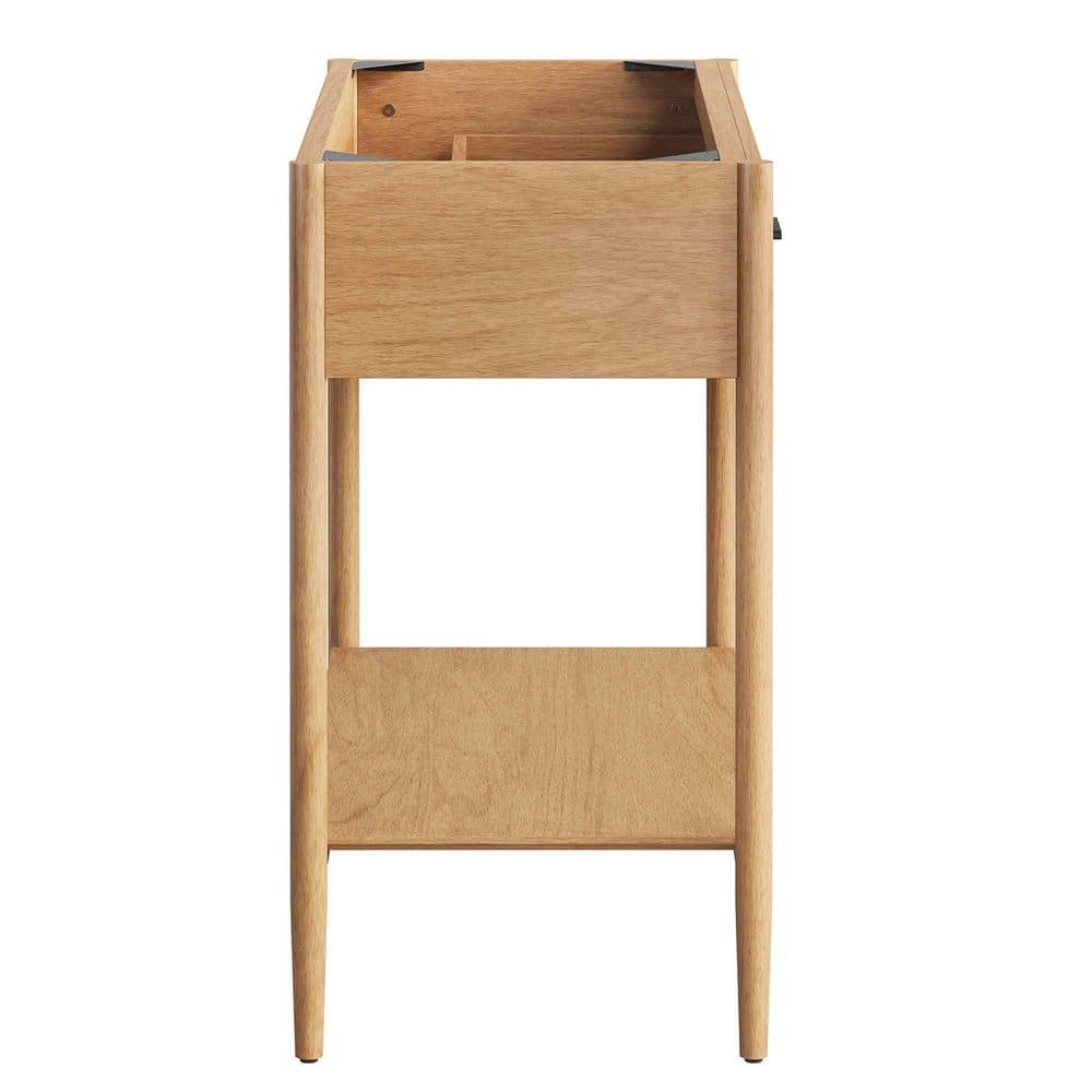 MODWAY Zaire 36 in. Mid-Century Bath Vanity Cabinet without Top in Natural-Sink Basin Not Included (2)