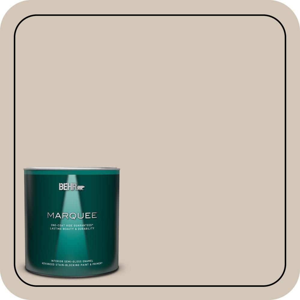 BEHR MARQUEE 1 qt. #MQ2-50 Gravelstone One-Coat Hide Semi-Gloss Enamel Interior Paint & Primer