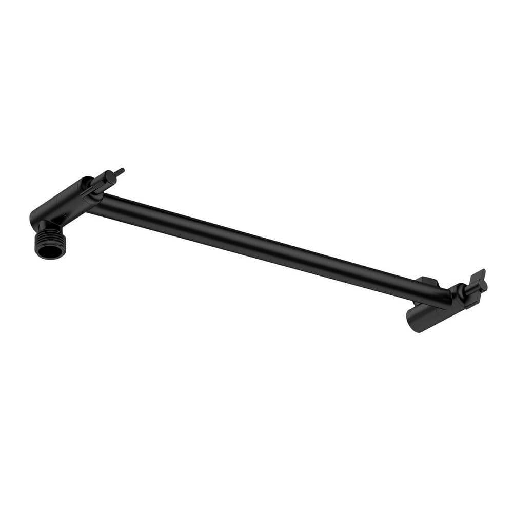 Logmey 15 in. Straight Adjustable Rain Shower Arm in Black (1)