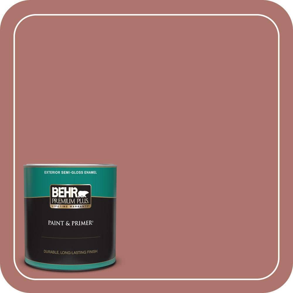 BEHR PREMIUM PLUS 1 qt. #S160-5 Hot Chili Semi-Gloss Enamel Exterior Paint & Primer