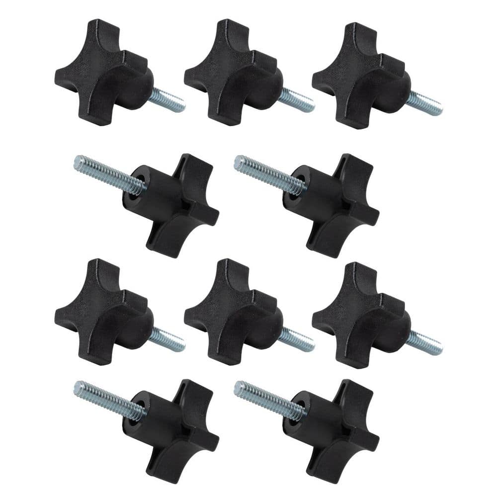 ‎POWERTEC 1/4 in.-20 4-Start Stud Knob, Threaded Thumb Screw Star Knobs with 1 in. Stud for Woodworking Jigs and Fixtures (10PK) (1)