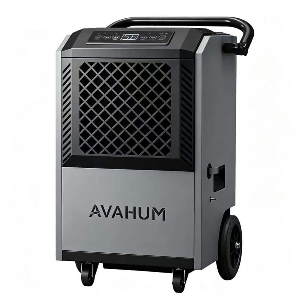Stbine Grey 160-gal commercial dehumidifier w/pump for 7500 sq ft basement/warehouse, auto defrost, 24h timer & drain (1)