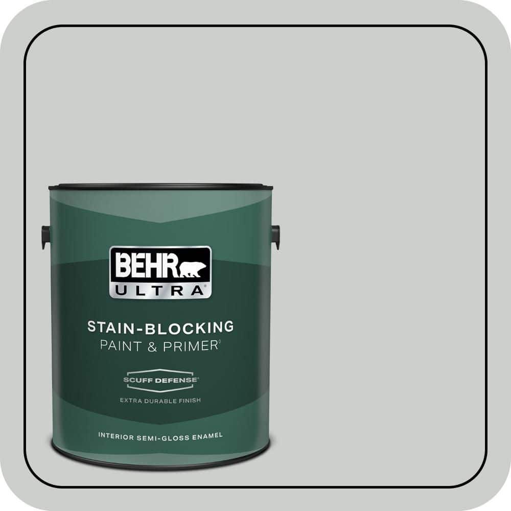 BEHR ULTRA 1 gal. #N460-2 Planetary Silver Extra Durable Semi-Gloss Enamel Interior Paint & Primer