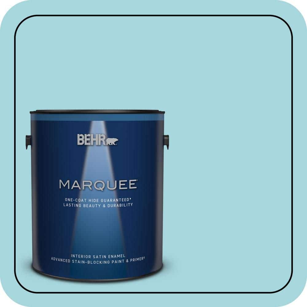 BEHR MARQUEE 1 gal. #520C-3 Rapture Blue Satin Enamel Interior Paint & Primer (1)