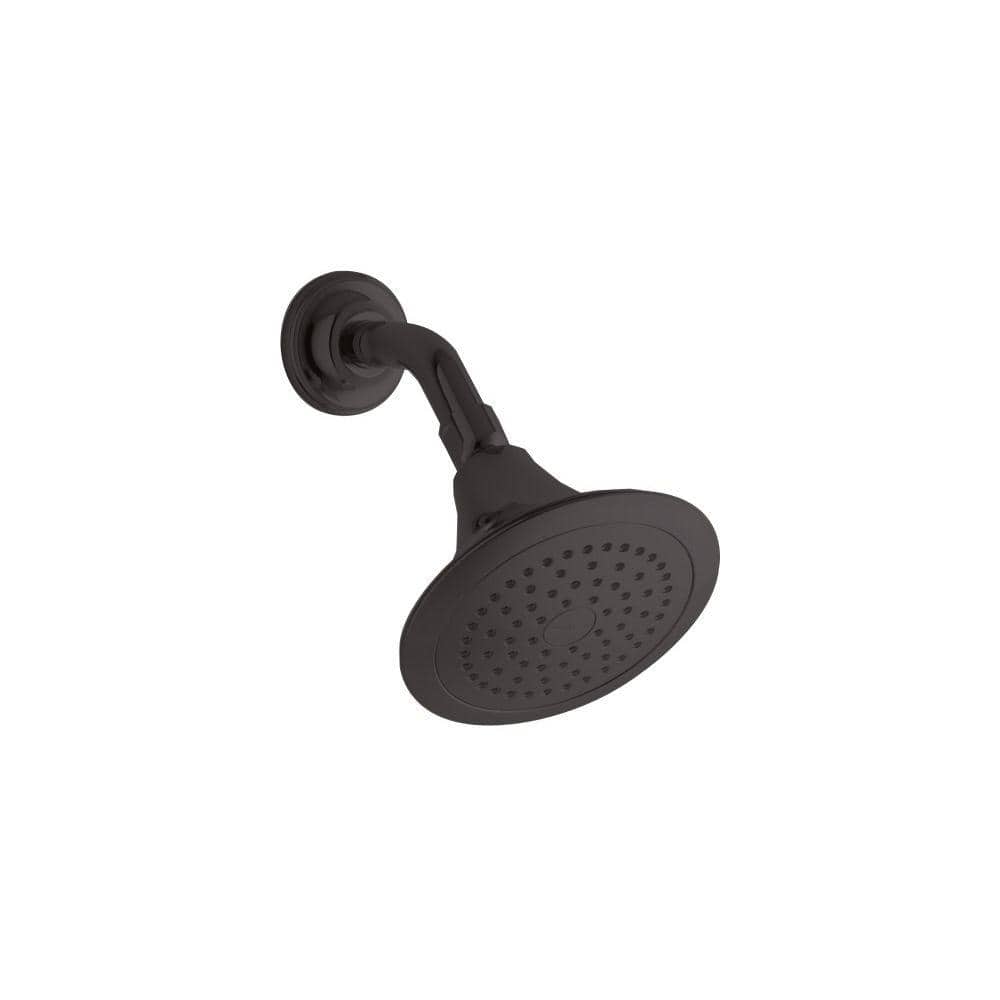 KOHLER Forte 1-Spray Pattern 5-1/2 in. Single Wall Mount Fixed Rain Shower Head
