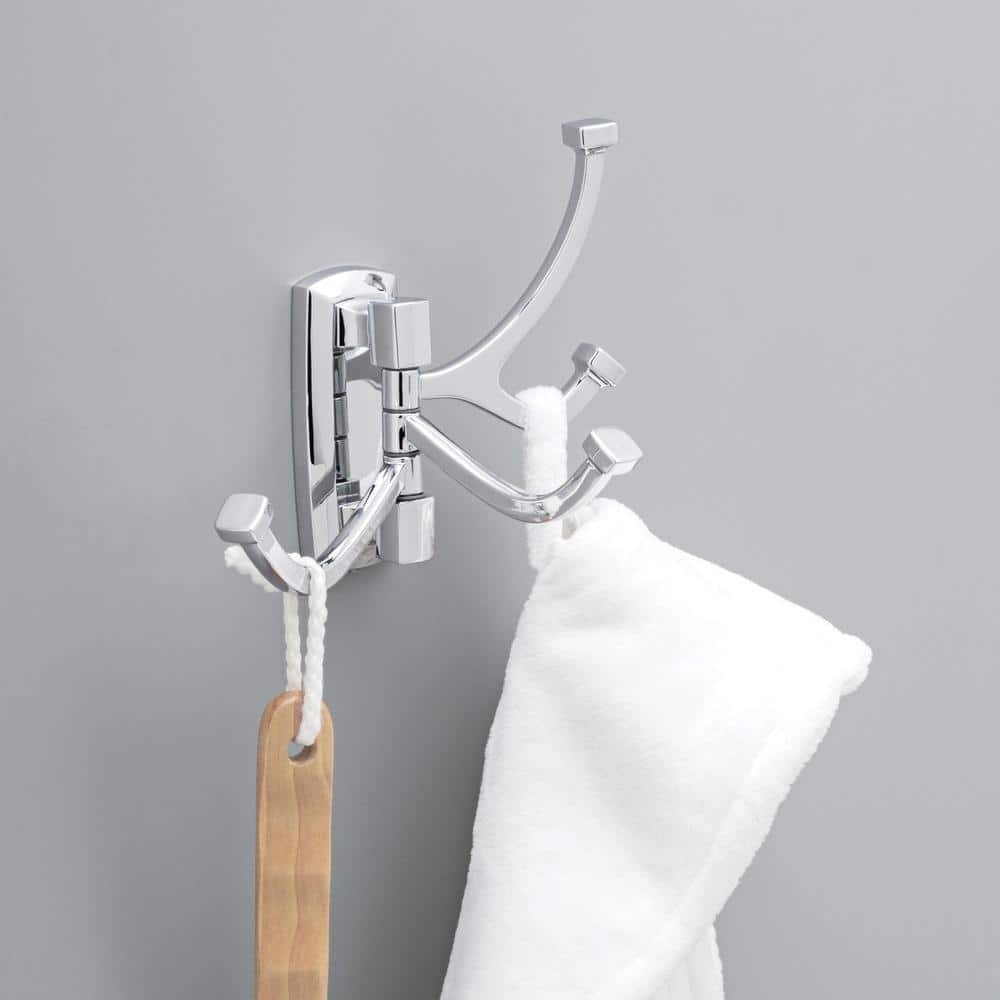 Delta Portwood Multi-Purpose Swivel Towel Hook Bath Hardware Accessory (2)
