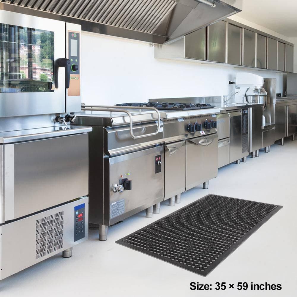 Wudkey 35 in.  x 59 in. Multi-functional Anti-fatigue Drainage Rubber Non-slip Hexagonal Mat for Kitchen & Bathroom (3)