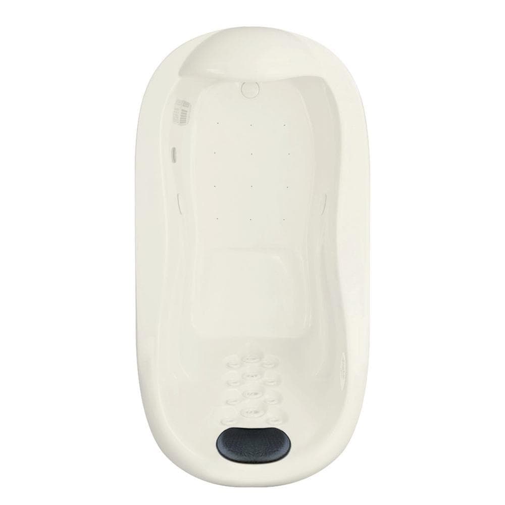 Aquatic Infinity 2 - 70 in. Oval Drop-In Air Bath/Whirlpool Bathtub Acrylic Reversible Drain with Heater in Biscuit (1)
