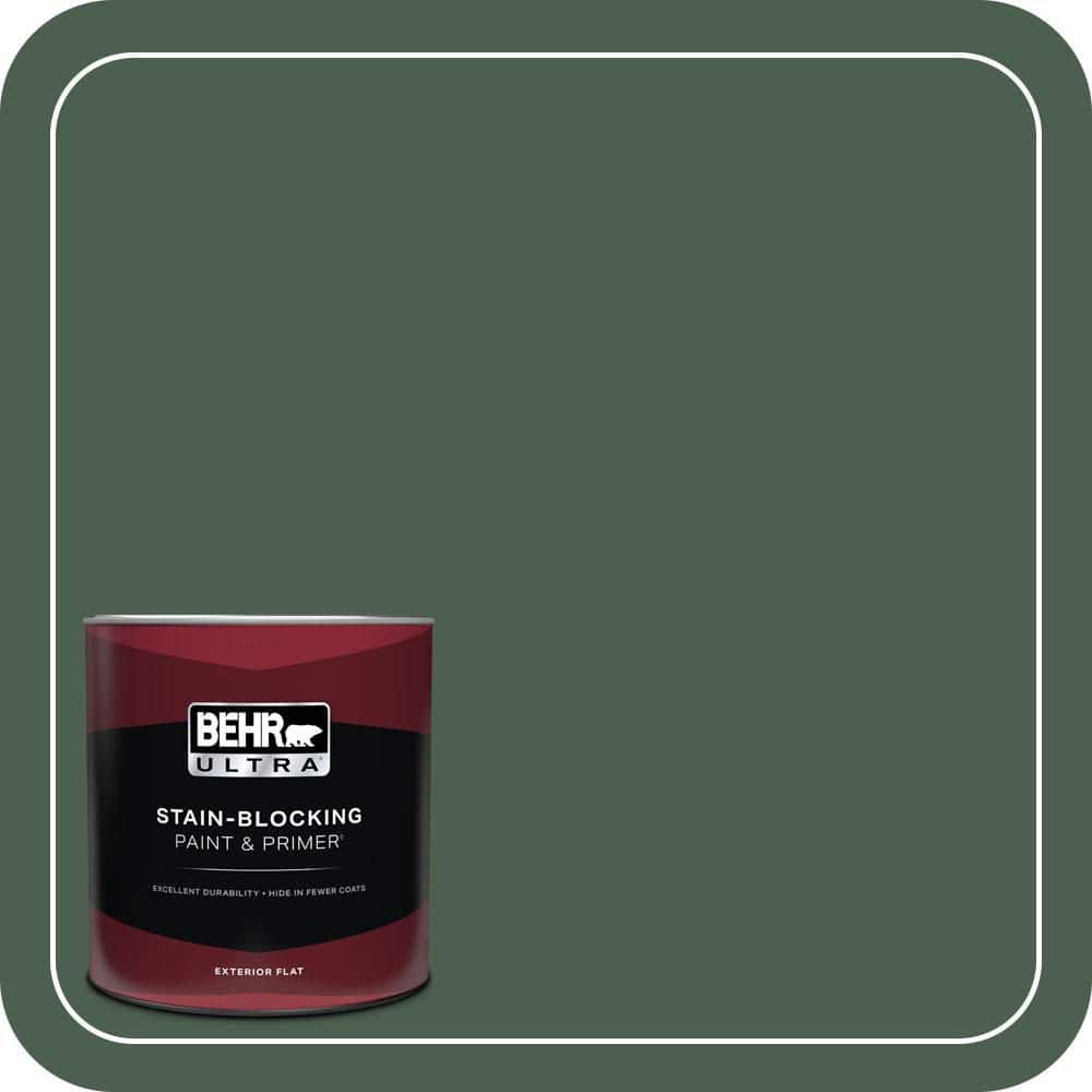 BEHR ULTRA 1 qt. #N400-7 Vine Leaf Flat Exterior Paint & Primer