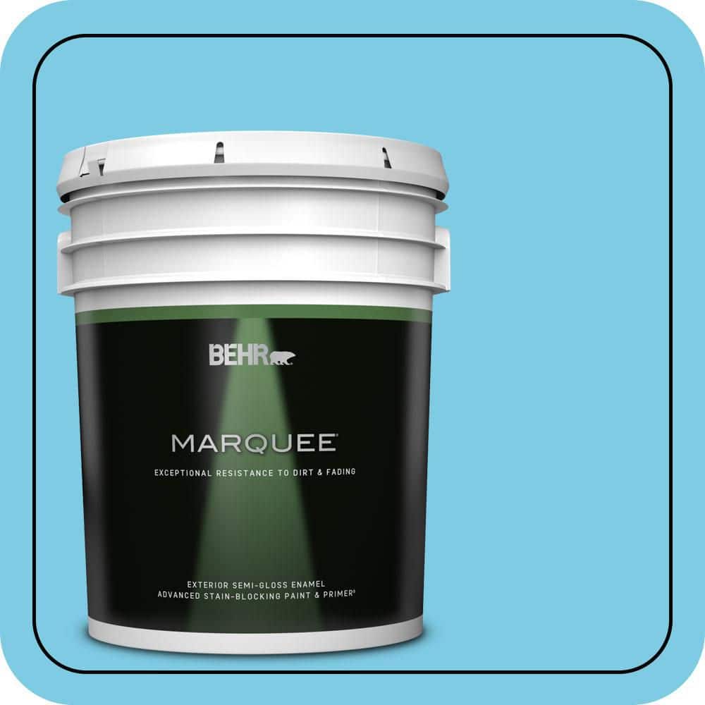 BEHR MARQUEE 5 gal. #P490-3 Big Chill Semi-Gloss Enamel Exterior Paint & Primer