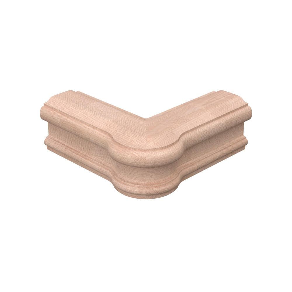 EVERMARK Stair Parts 7721 Unfinished Red Oak 90° Quarter-Turn with Cap Handrail Fitting (1)