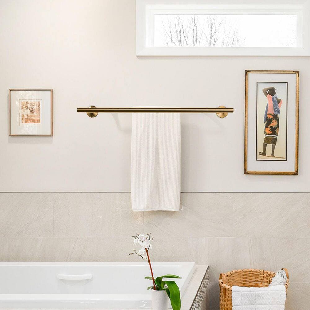 ARCORA Round Wall Mounted Single Towel Bar Brushed Gold (2)