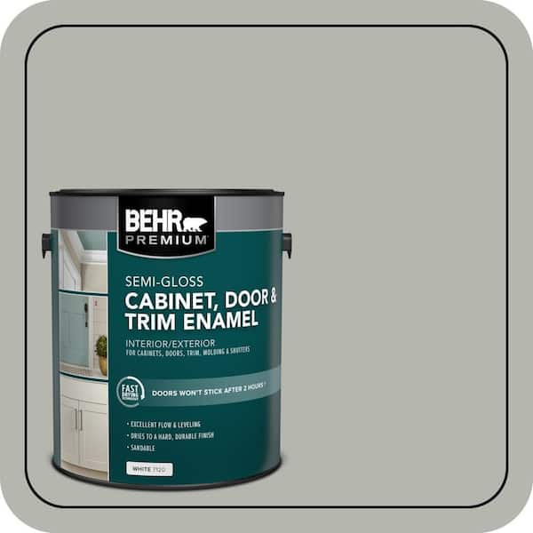 BEHR PREMIUM 1 gal. #PPU25-08 Heirloom Silver Semi-Gloss Enamel Interior/Exterior Cabinet, Door & Trim Paint (2)