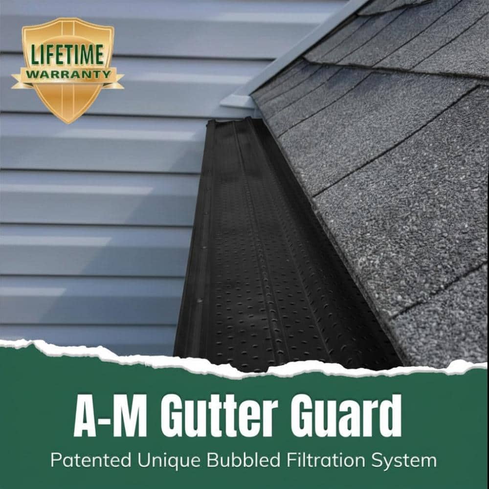 A-M Gutter Guard – Lifetime Quality Aluminum - (5 Inch - 200 Feet, Black) - DIY Easy - Made in the USA (2)