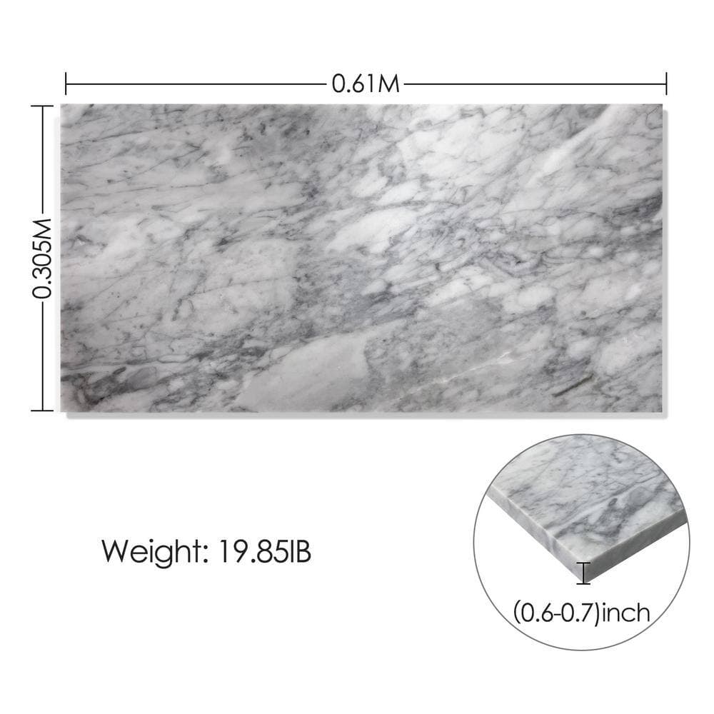 Siavonce 1 ft. x 2 ft. Natural Slate Polished Marble, an Excellent Stone for Floors, Walls and Backsplashes, Gray Light-IT (3)