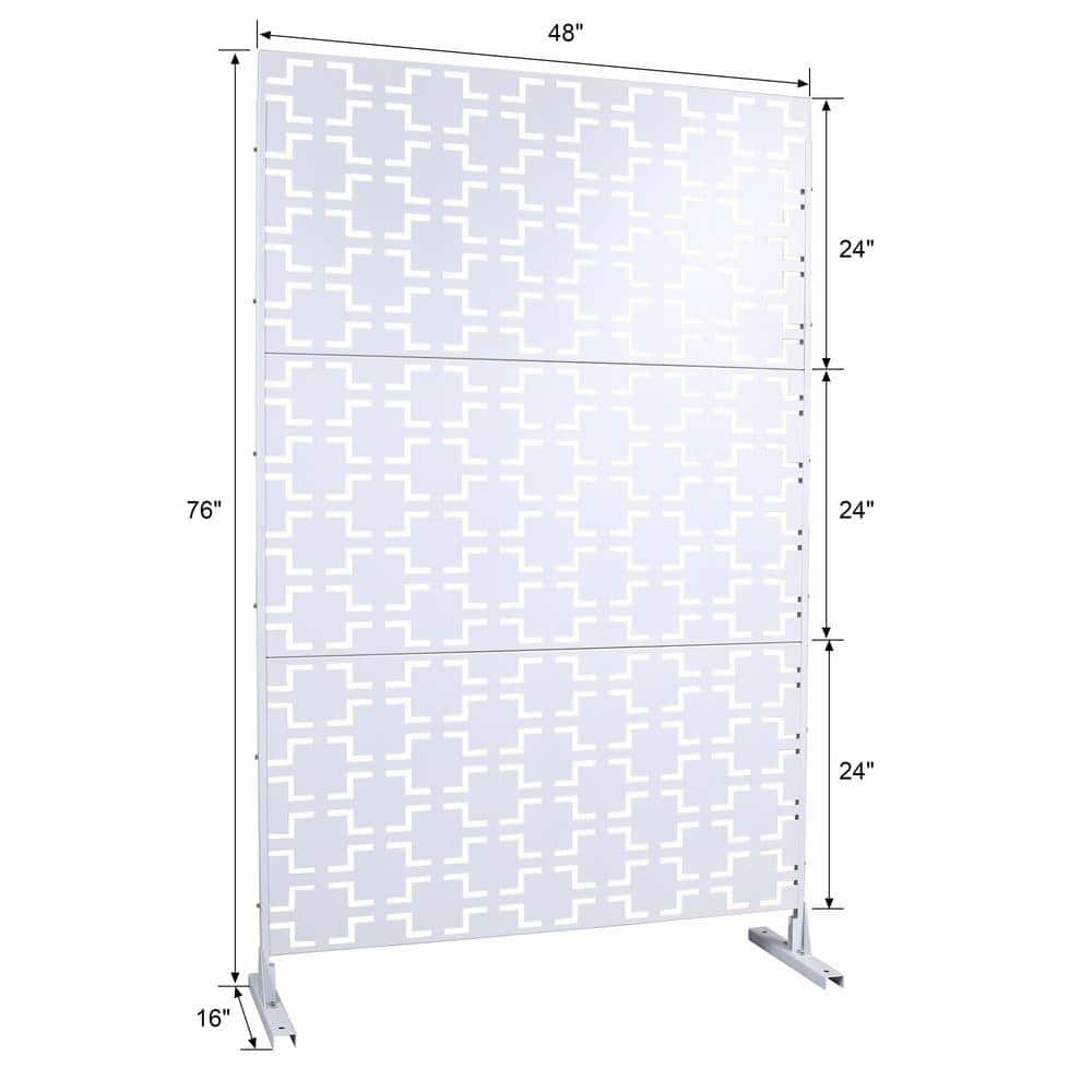 Coporesell 76 in. 48 in. Freestanding Decorative Privacy Screen Metal for Outside Lawn Garden (2)