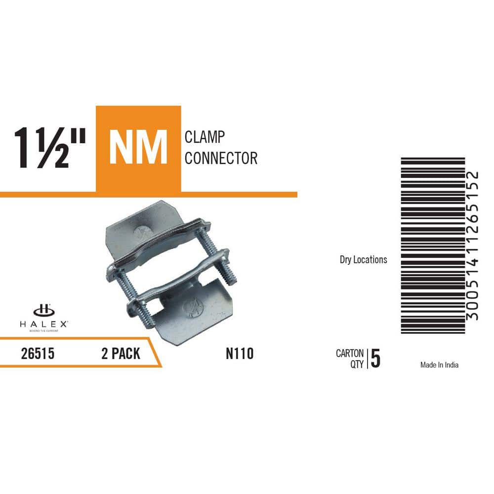Halex 1-1/2 in. Non-Metallic (NM) 2-Piece Clamp Connectors (2-Pack) (3)