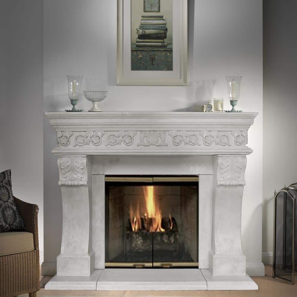 Historic Mantels President Series Churchill 52 in. x 62 in. Cast Stone Mantel (3)