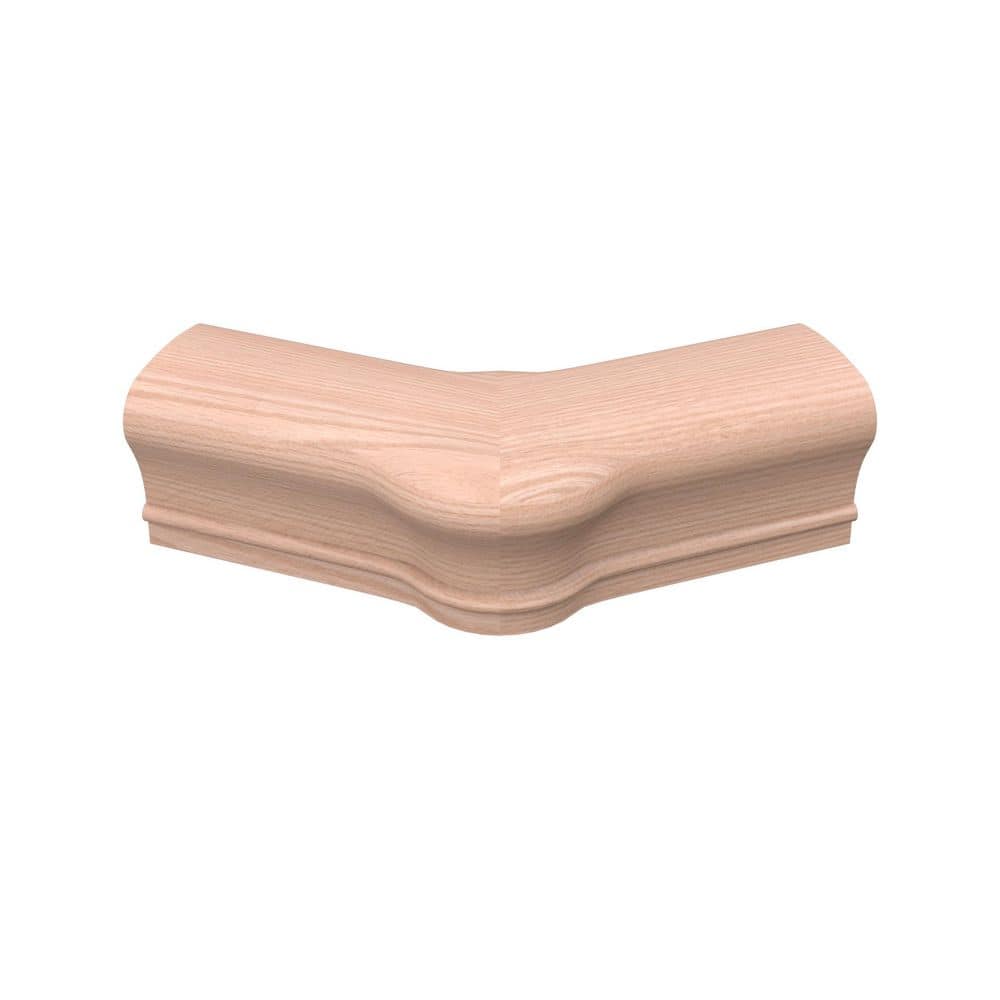EVERMARK Stair Parts 7021 Unfinished Red Oak 135° Level Quarter-Turn Cap Handrail Fitting (1)