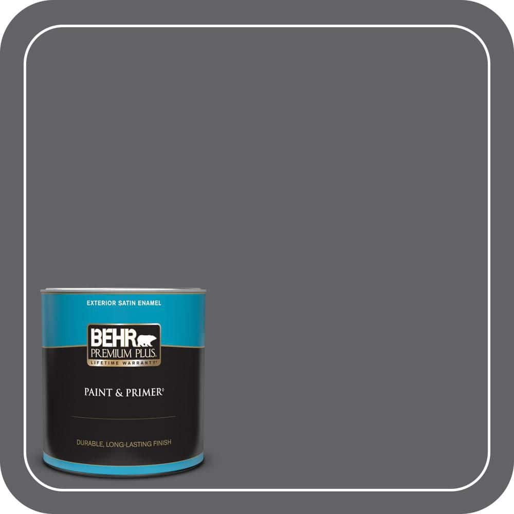 BEHR PREMIUM PLUS 1 qt. #N530-6 Digital Satin Enamel Exterior Paint & Primer