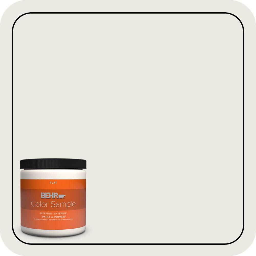 BEHR PREMIUM PLUS 8 oz. #PPU24-14 White Moderne Flat Interior/Exterior Paint & Primer Color Sample