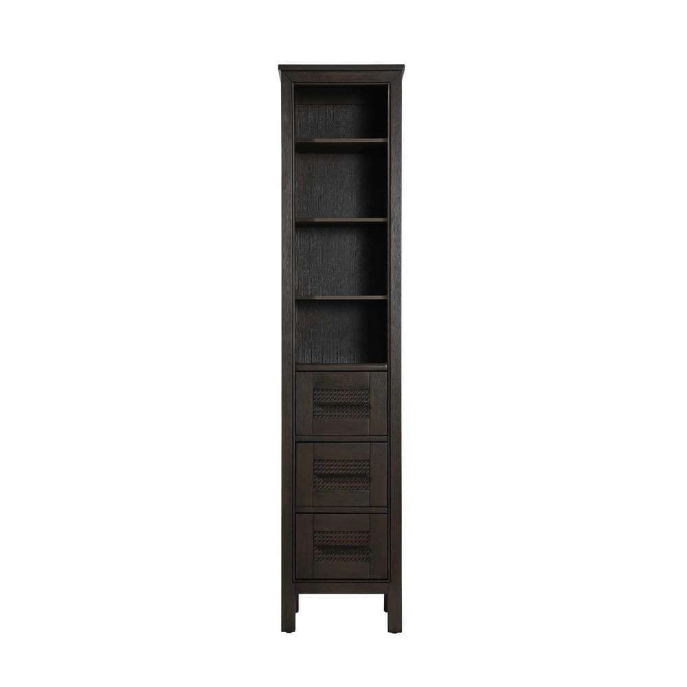 TIMELESS HOME 16 in. W x 18 in. D x 72 in. H Brown Freestanding Linen Cabinet (1)