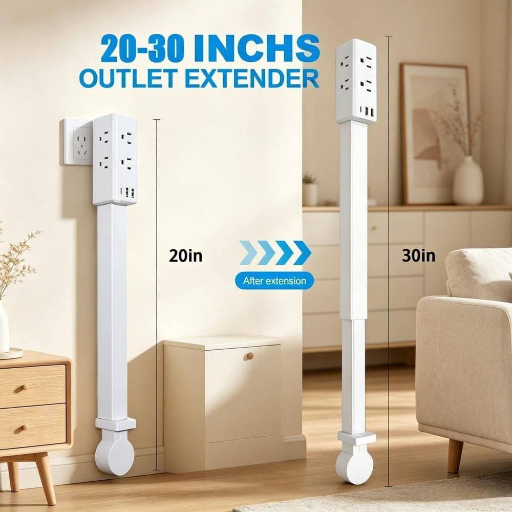 BIBIVIS 6-Outlet Surge Protector, 2 USB-A Ports, 1 USB-C Ports, 360° Rotating Extendable Outlet Extender for Bedroom Office (2)