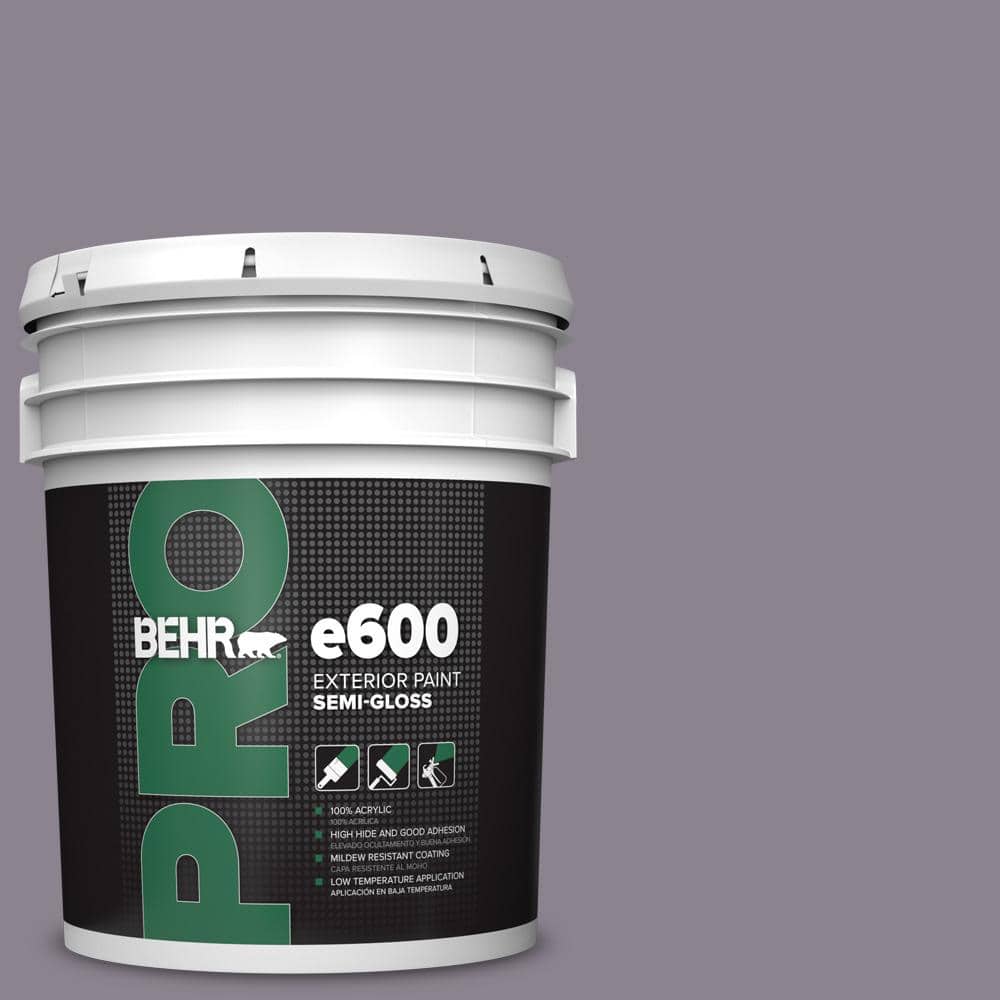 BEHR PRO 5 gal. #670F-5 Gothic Amethyst Semi-Gloss Exterior Paint