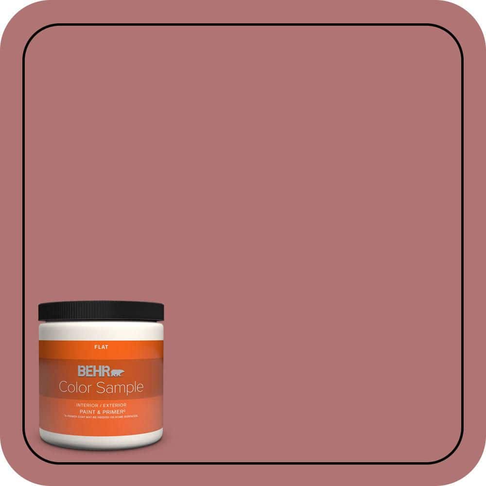 BEHR PREMIUM PLUS #S140-5 Red Gerbera Flat Interior/Exterior Paint & Primer Color Sample (1)