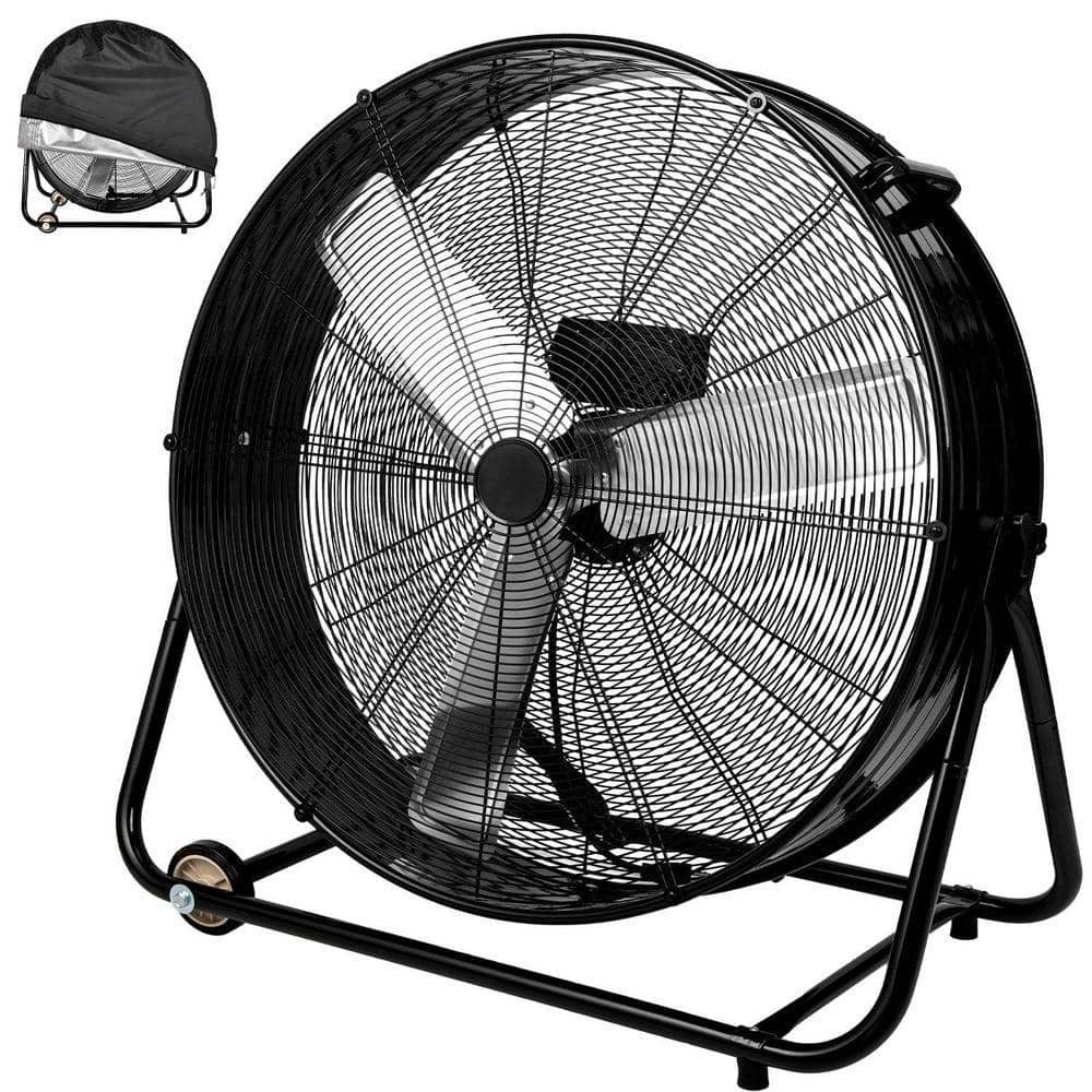 WOCK 30 in. Industrial Drum Fan, 3-Speed ​​11000 CFM High Velocity Air Mover for Warehouse, Workshop, Factory - Black (1)