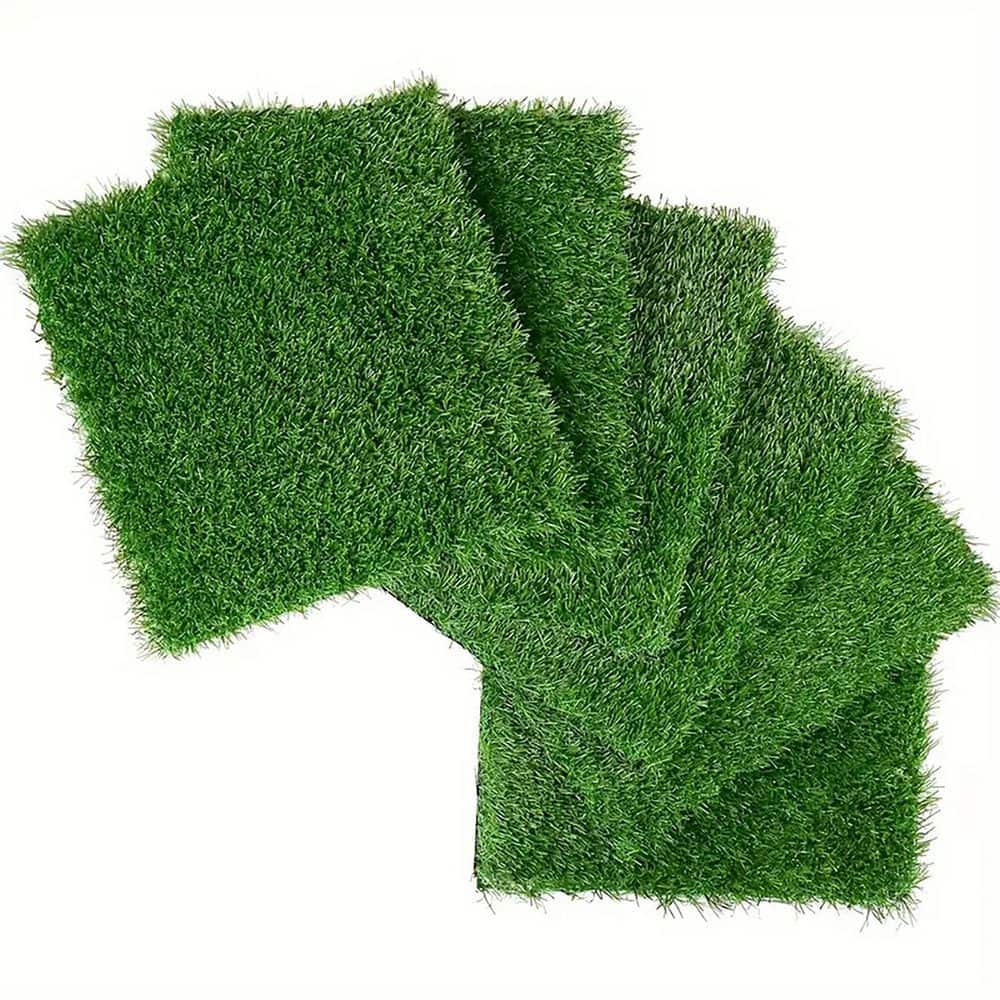 YOFE 1 ft. x 1 ft. Upgraded Plastic DIY Artificial Lawn Interlocking Deck Tiles, Artificial Turf Tile in Green (36-Per Case) (1)