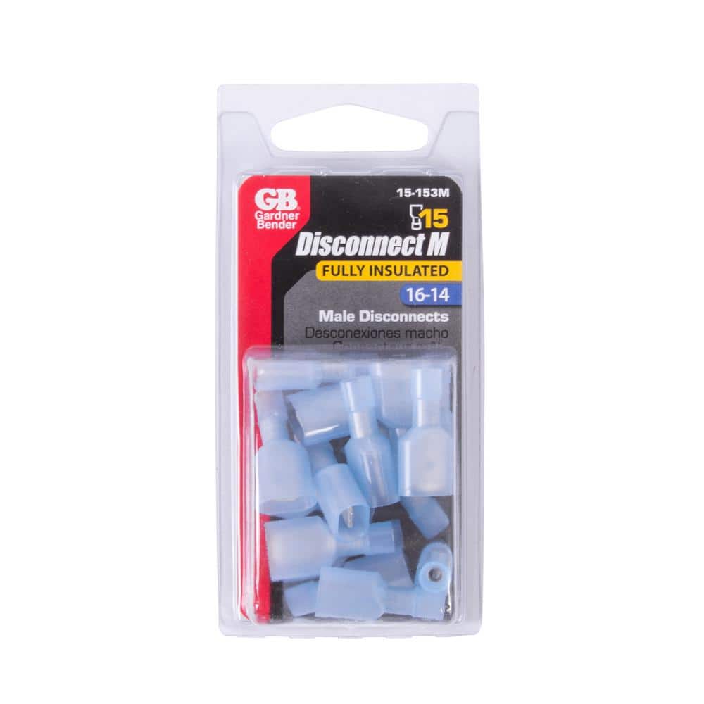 Gardner Bender 1/4 in. Fully Insulated Wire Disconnects in Blue (15-Pack) (2)