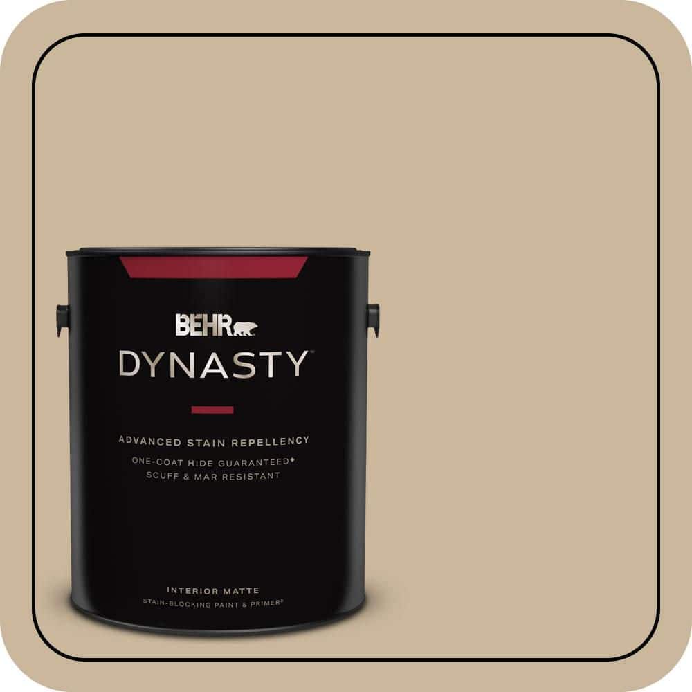 BEHR DYNASTY 1 gal. #MQ2-21 Elemental Tan One-Coat Hide Matte Interior Stain-Blocking Paint & Primer