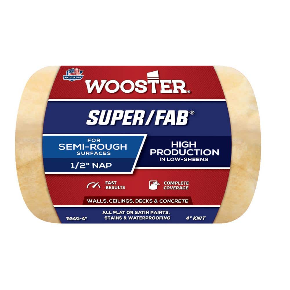 Wooster 4 in. x 1/2 in. Super/Fab High-Density Knit Roller Cover