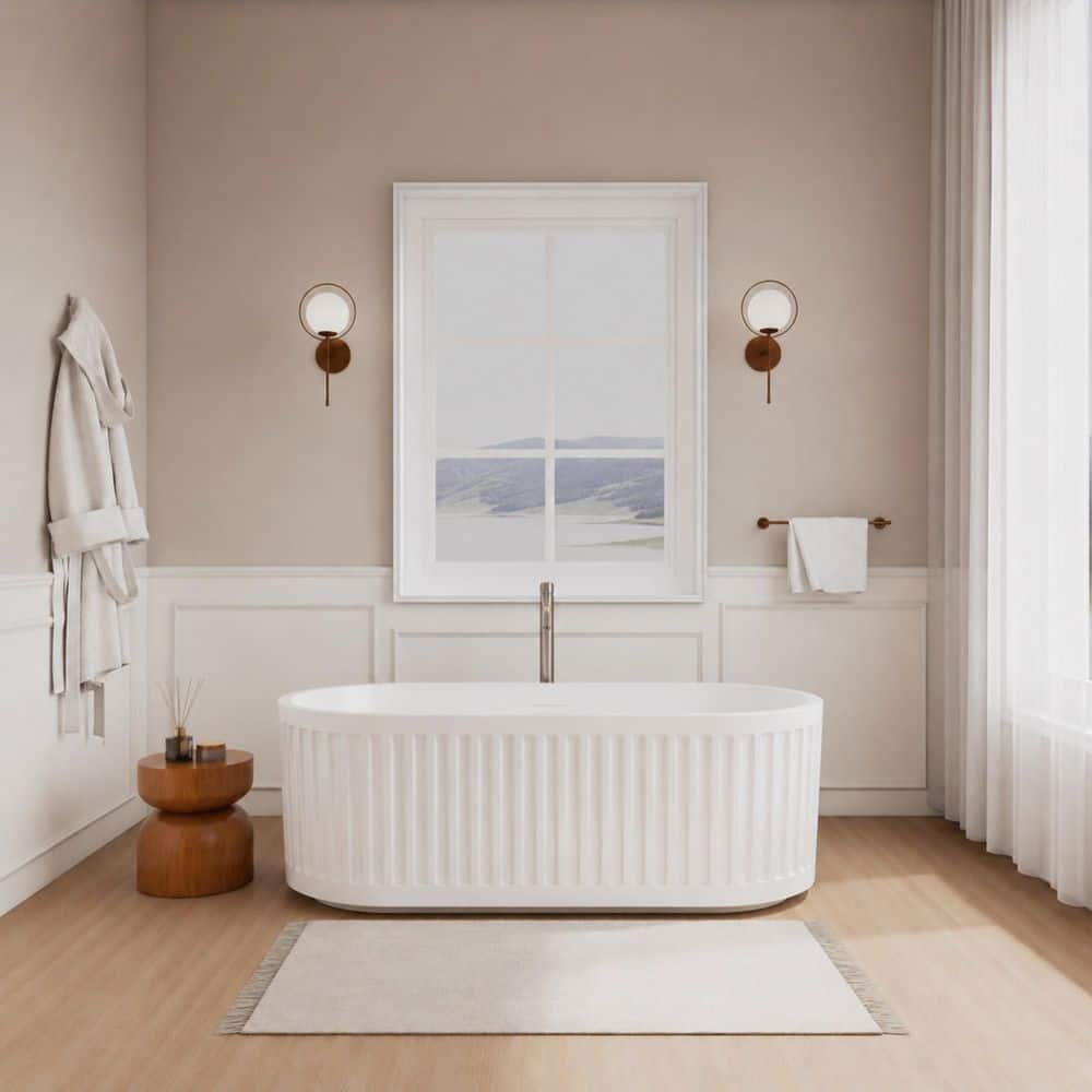 Wyndham Collection Carmela 67 in. x 31.5 in. Soaking Bathtub with Center Drain in White with Shiny White Trim (1)