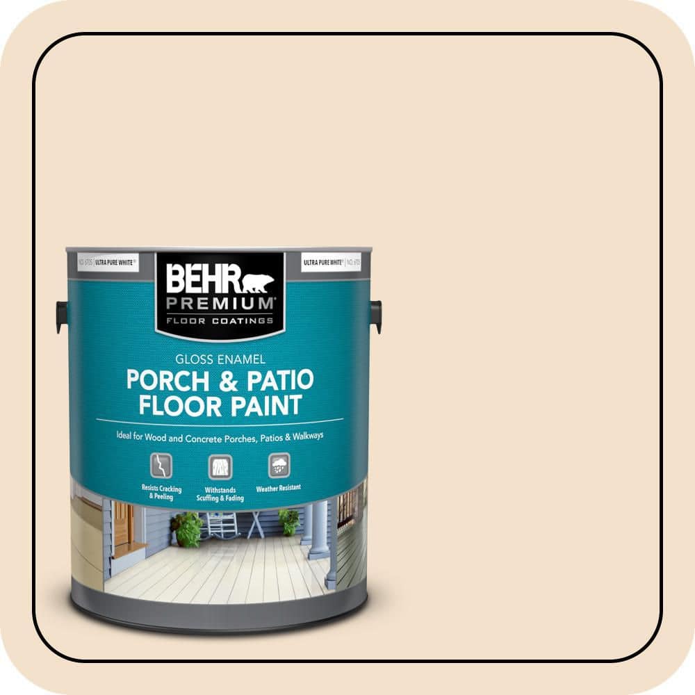 BEHR PREMIUM 1 gal. #BWC-08 Pebble Cream Gloss Enamel Interior/Exterior Porch and Patio Floor Paint