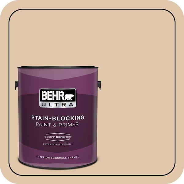 BEHR ULTRA 1 gal. #S260-2 Pumpkin Seed Extra Durable Eggshell Enamel Interior Paint & Primer (2)