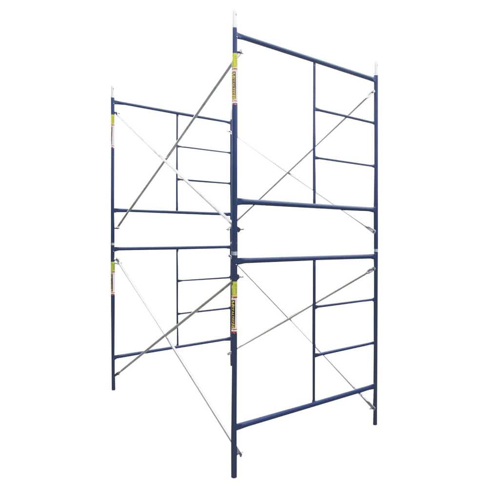 MetalTech Saferstack 10 ft. High 10 ft. Long 5 ft. Wide 2-Level Scaffolding set with Galvanized Cross Braces