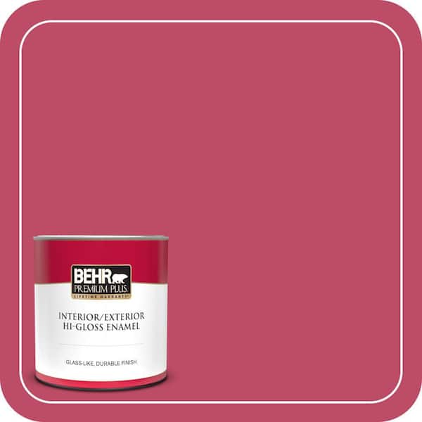 BEHR PREMIUM PLUS 1 qt. #S-G-110 Orchid Rose Hi-Gloss Enamel Interior/Exterior Paint & Primer (2)