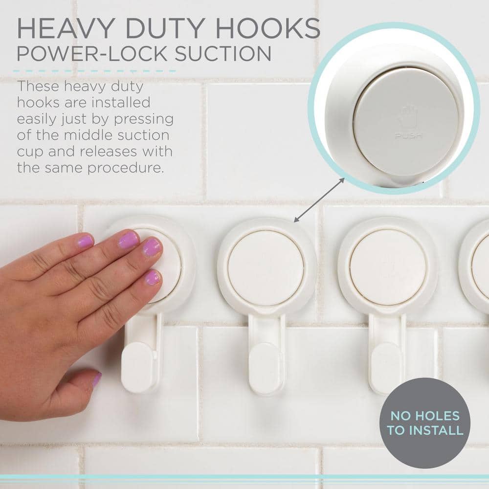 Bath Bliss 4 Pack Gel-Suction Power Hooks (2)