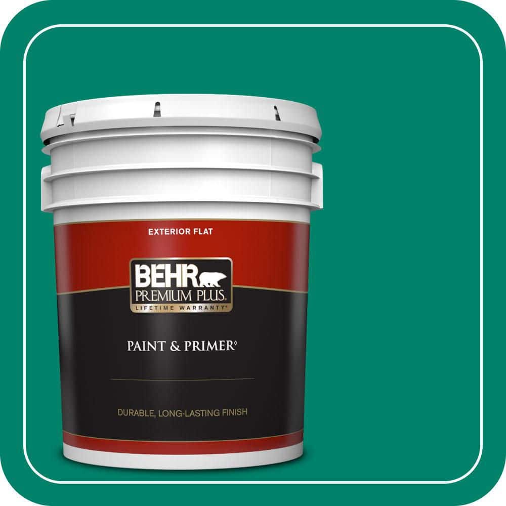 BEHR PREMIUM PLUS 5 gal. #T16-03 Emperors Silk Flat Exterior Paint & Primer