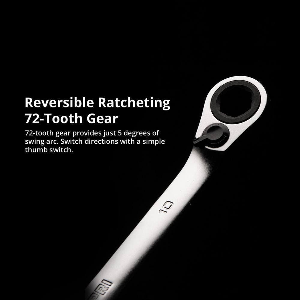 Capri Tools 16 mm 6-Point Long Pattern Reversible Ratcheting Combination Wrench (3)